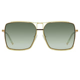 Peony Square Sunglasses in Yellow Gold
