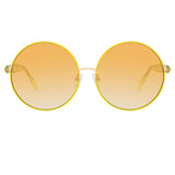 Posy Round Sunglasses in Yellow Gold