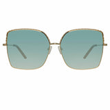 Matthew Williamson Clematis Sunglasses in Light Gold and Green