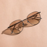 Raif Square Sunglasses in White Gold and Sand
