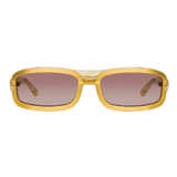 Y/Project 6 Rectangular Sunglasses in Yellow Gold Tone