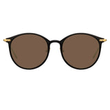Linda Farrow Linear Gray A C9 Oval Sunglasses