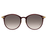 Linda Farrow Linear Gray C11 Oval Sunglasses